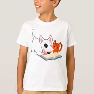 Camiseta Desenhos animados Bullie e gatinho com o t-shirt