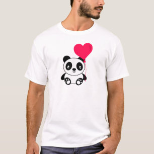 Camiseta Desenhos animados da panda dos namorados