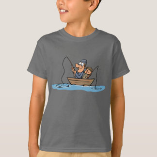 Camiseta Desenhos animados da pesca do pai e do filho