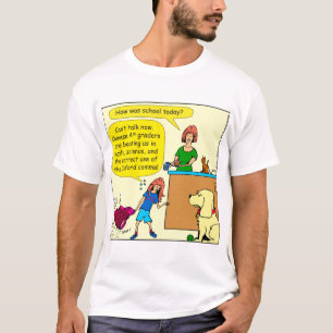 Camiseta desenhos animados da vírgula de Oxford da ciênci