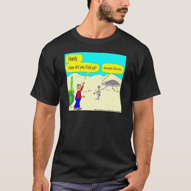 Camiseta Desenhos animados de 280 Google Earth na cor (Frente)