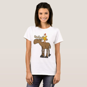 Camiseta Desenhos animados de borracha engraçados dos alce