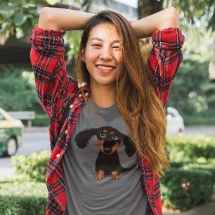 Camiseta Desenhos animados de cabelos compridos bonitos do