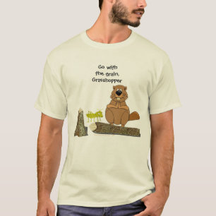 Camiseta Desenhos animados de giro de madeira engraçados d