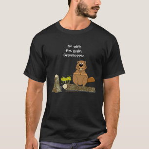 Camiseta Desenhos animados de giro de madeira engraçados d