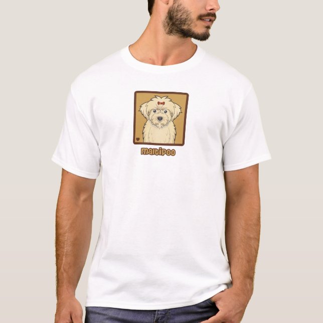 Camiseta Desenhos animados de Maltipoo (Frente)