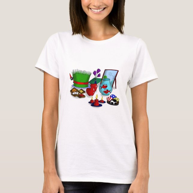 Camiseta Desenhos animados de Norooz (Frente)