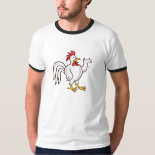 Camiseta Desenhos animados de ondulação do olá! do galo