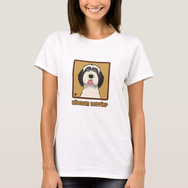 Camiseta Desenhos animados de Terrier tibetano (Frente)
