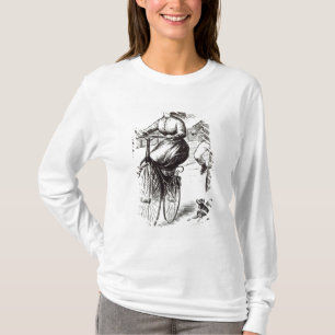 Camiseta Desenhos animados de uma senhora em um Velocipede,