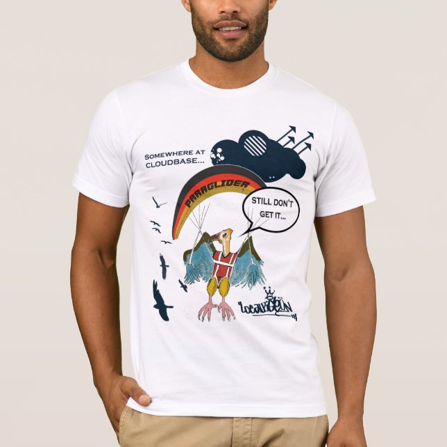 Camiseta Desenhos animados do abutre do parapente (Frente)