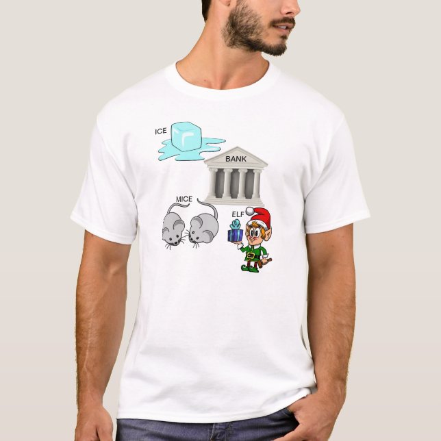 Camiseta Desenhos animados do duende dos ratos do banco do (Frente)