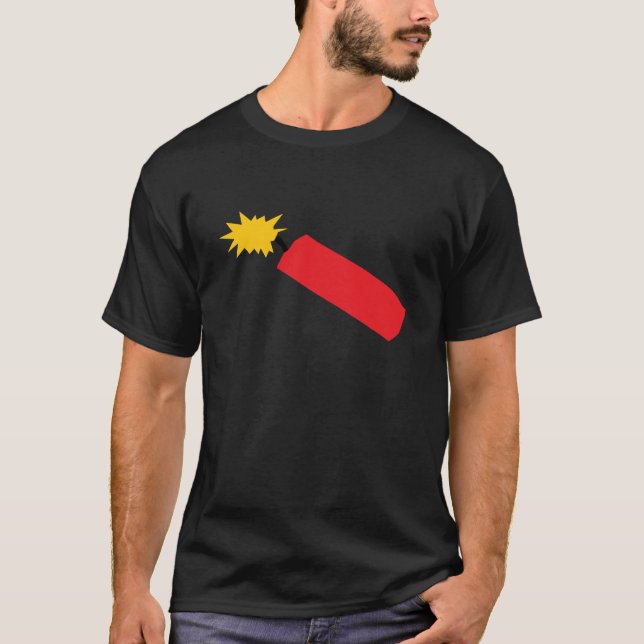 Camiseta Desenhos animados do foguete, TNT, dinamite (Frente)