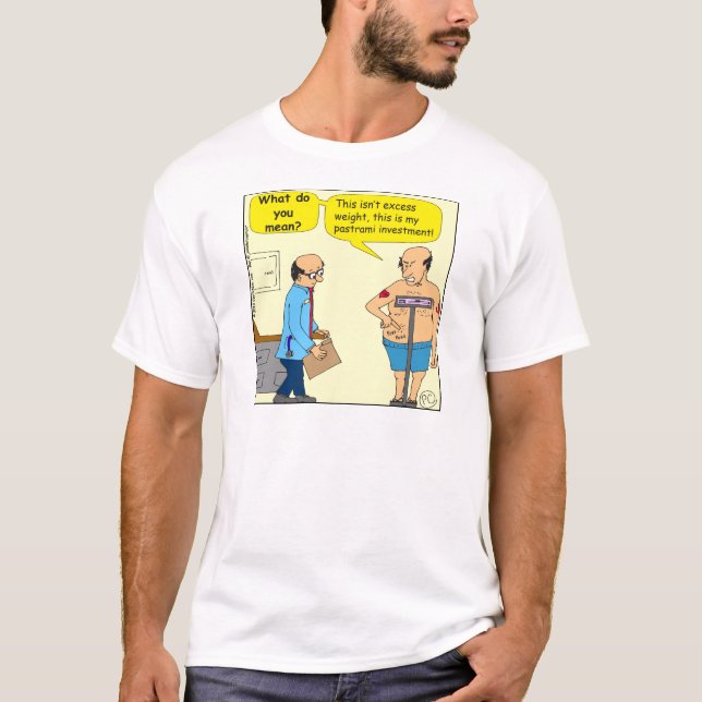 Camiseta desenhos animados do investimento do pastrami 516 (Frente)