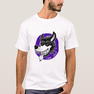Camiseta Desenhos animados do lobo solitário de Howlin