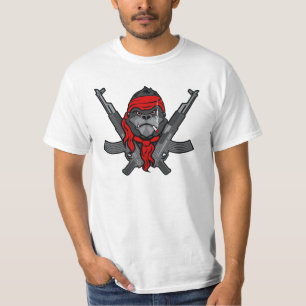 Camiseta Desenhos animados do lutador do rebelde do gorila