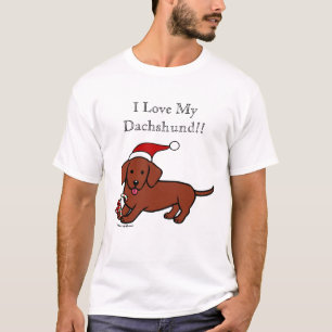 Camiseta Desenhos animados do Natal do Dachshund