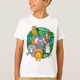 Camiseta Desenhos animados dos animais do safari