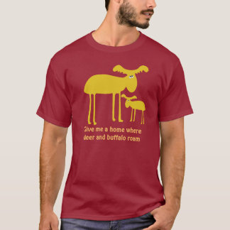 Camiseta Desenhos animados dourados dos cervos da mãe e do