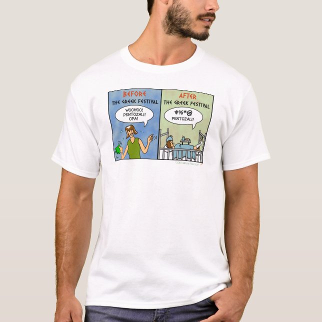 Camiseta Desenhos animados engraçados de Pentozali (Frente)