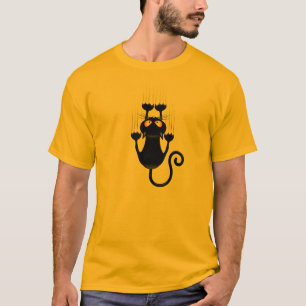 Camiseta Desenhos animados engraçados do gato preto que