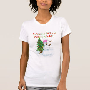 Camiseta Desenhos animados engraçados do Natal do boneco d