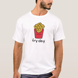 Camiseta Desenhos animados felizes das batatas fritas de