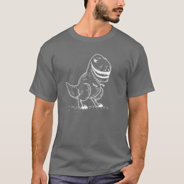 Camiseta Desenhos animados legal do dinossauro T Rex do (Frente)