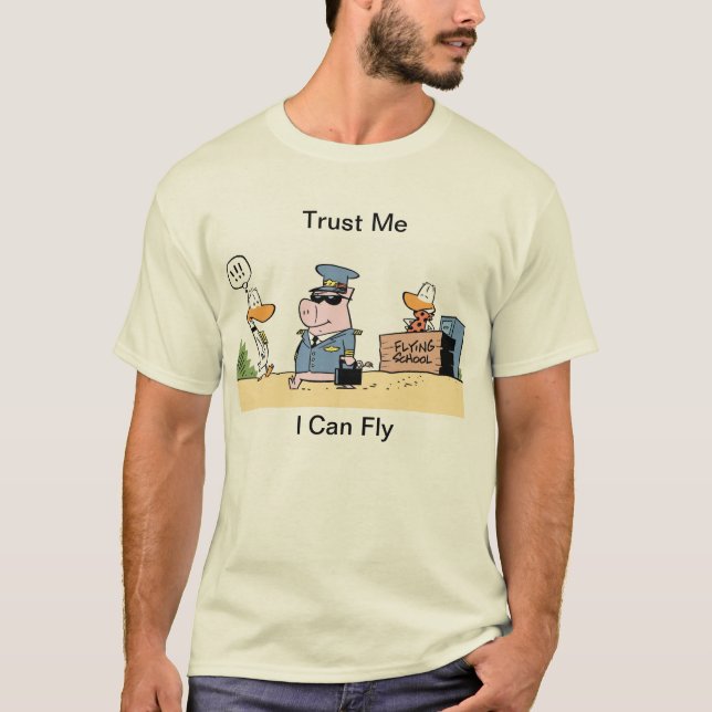 Camiseta Desenhos animados piloto da aviação do humor (Frente)