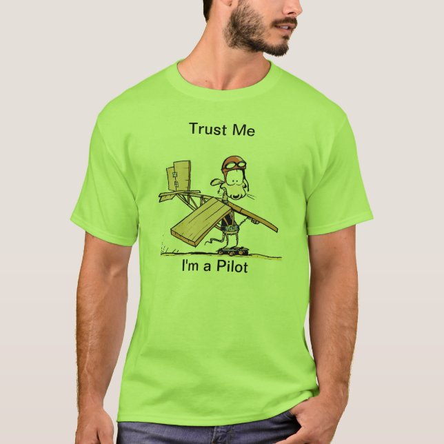 Camiseta Desenhos animados piloto engraçados (Frente)