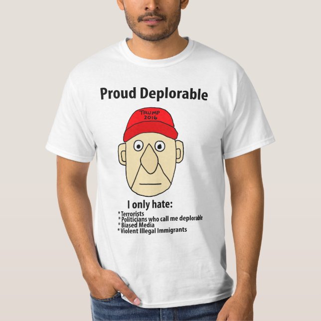 Camiseta Desenhos animados políticos deploráveis orgulhosos (Frente)
