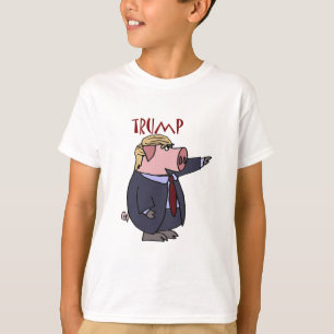Camiseta Desenhos animados políticos do porco engraçado d