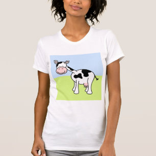 Camiseta Desenhos animados preto e branco da vaca