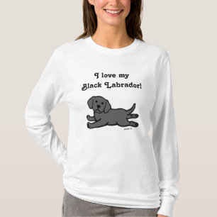 Camiseta Desenhos animados pretos do filhote de cachorro de