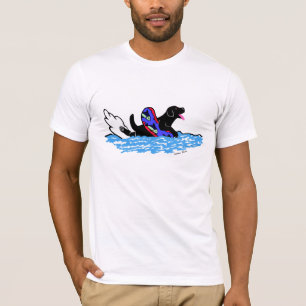 Camiseta Desenhos animados pretos nadadores de Labrador