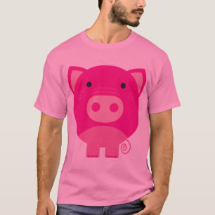 Camiseta Desenhos animados redondos bonitos do porco