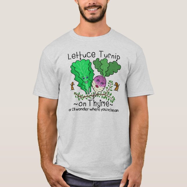 Camiseta Desenhos animados vegetais da chalaça do tomilho (Frente)