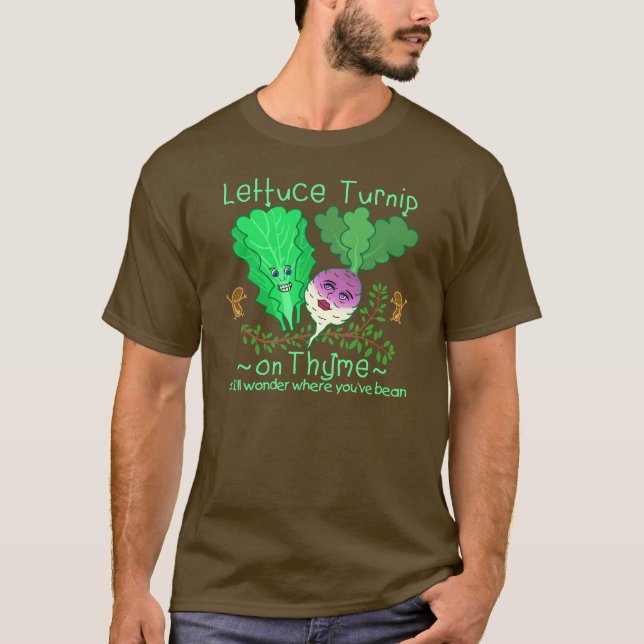 Camiseta Desenhos animados vegetais da chalaça do tomilho (Frente)