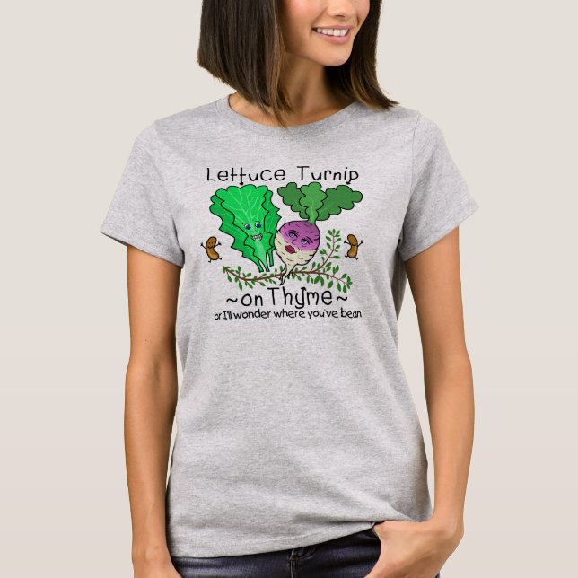 Camiseta Desenhos animados vegetais da chalaça do tomilho (Frente)