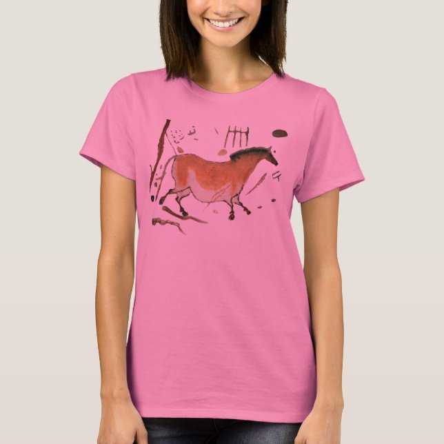 Camiseta Desenhos das cavernas Lascaux Francês Pré-Históric (Frente)