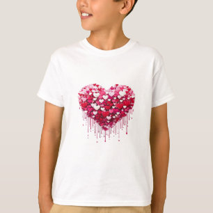 Camiseta Desenhos de Coração do Dia dos Namorados Arte de T