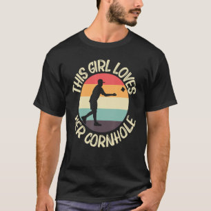 Camiseta Desenhos de Cornhole para Crianças Meninas Jogo de