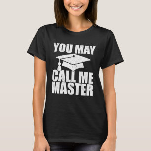Camiseta Desenhos de Mestrado para Homens Mulheres Educação