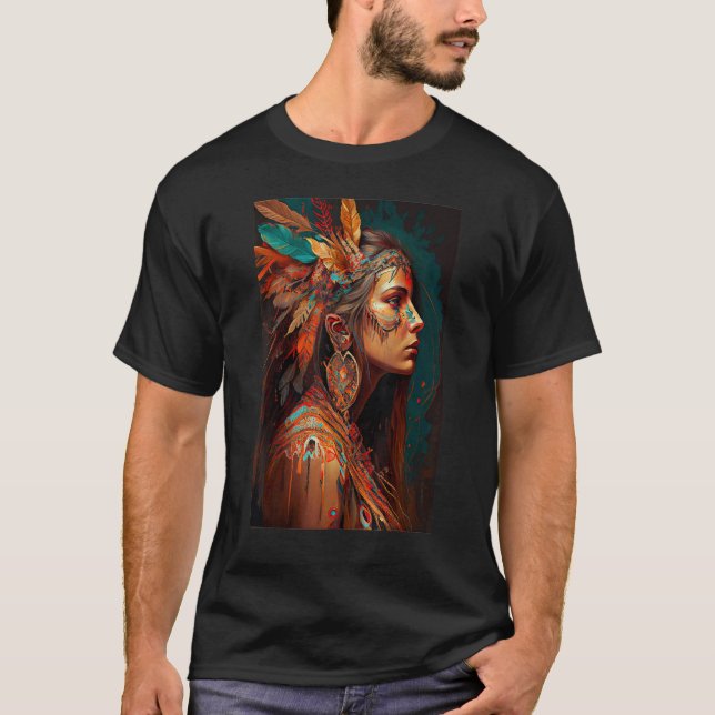 Camiseta Desenhos de Moda Boho (Frente)