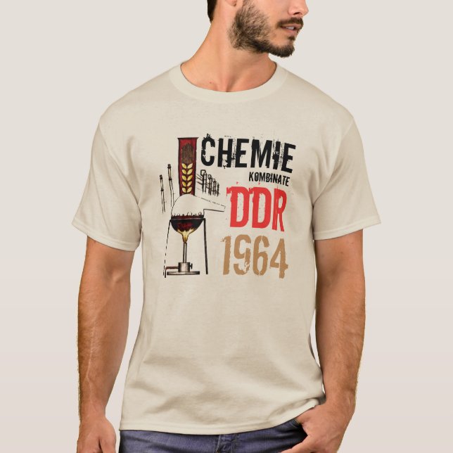 Camiseta Desenhos de publicidade DDR química (Frente)