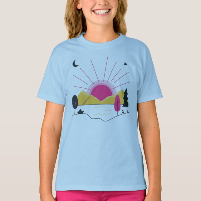 Camiseta Desenhos e modas de arte sunshine (Frente)
