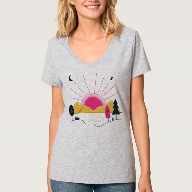 Camiseta Desenhos e modas de arte sunshine (Frente)