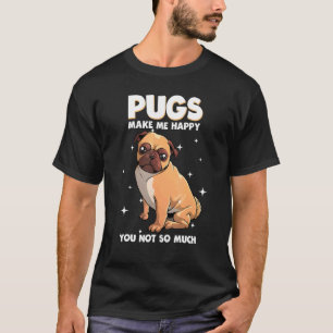 Camiseta Desenhos Engraçados de Pug para Mulheres Homens Me