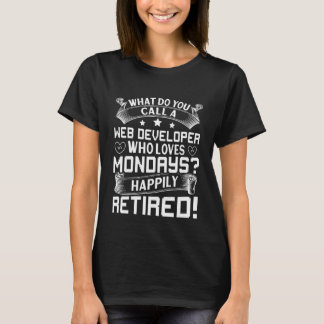 Camiseta Desenvolvedor da Web que ama as segundas-feiras fe