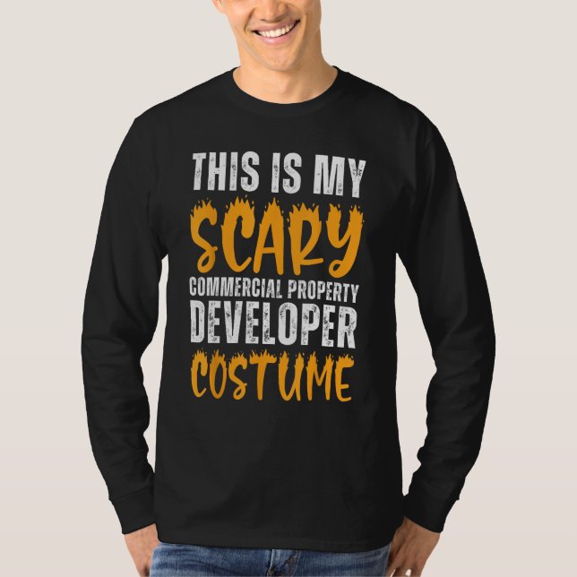 Camiseta Desenvolvedor de imobiliário comercial assustador  (Frente)